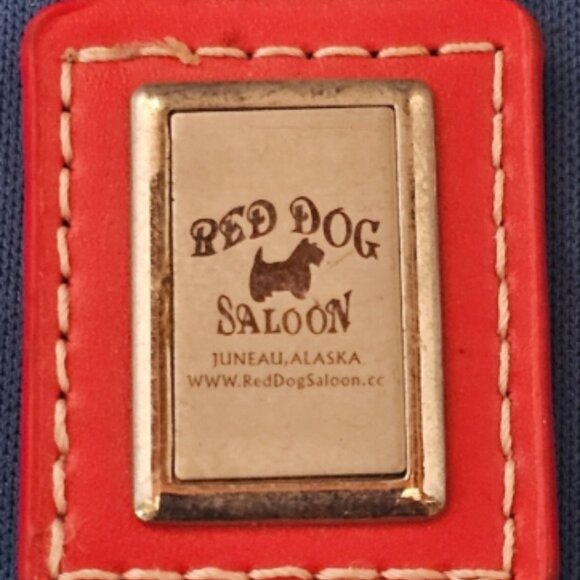 Red Dog Saloon Keychain Leather Fob Juneau Alaska Key Ring Travel Souvenir - Picture 1 of 3